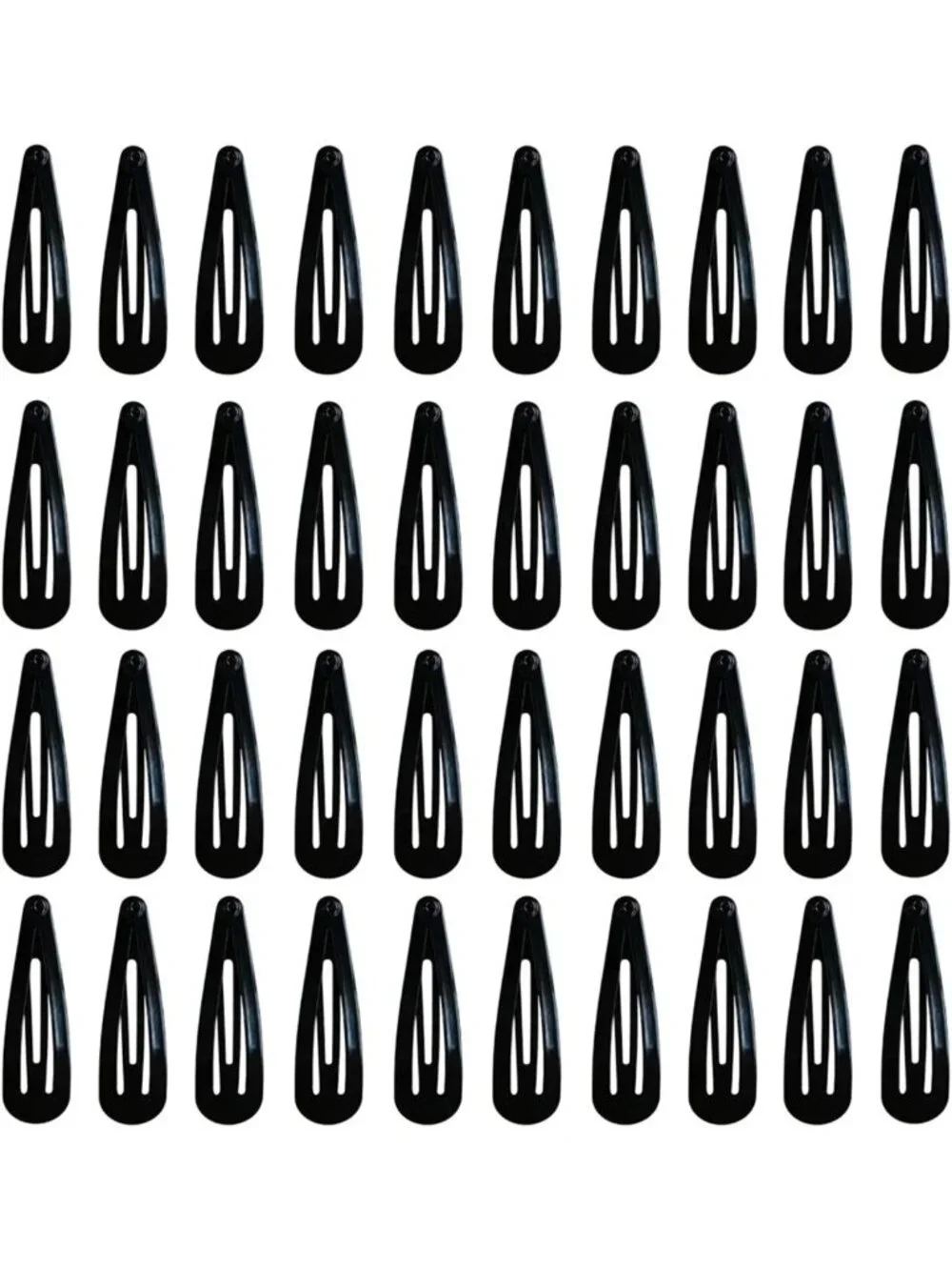 40 Non-Slip Black Metal Snap Hair Clips for Girls, Women, Kids & Toddlers